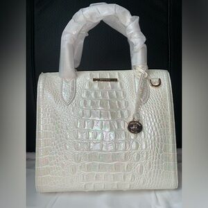 NWT BRAHMIN small Caroline MILK Melbourne shoulder bag  iridescent white